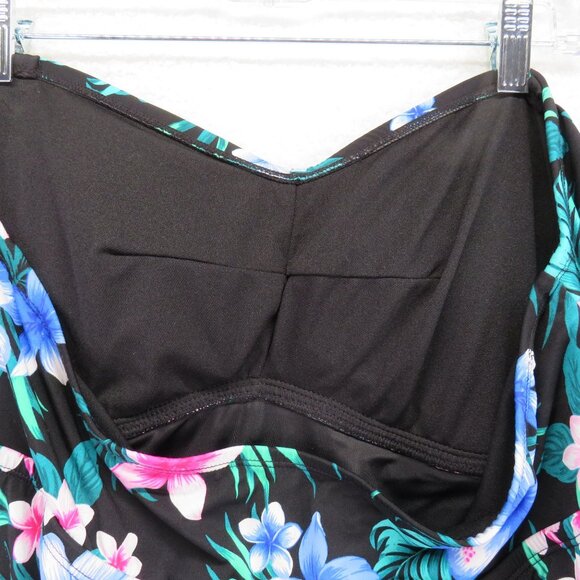 Catalina Swimsuit Size 22W Floral Multicolor Strapless One Piece Tropical Print - Picture 6 of 10